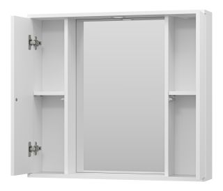 Зеркальный шкаф с подсветкой Misty Лира 80см белый